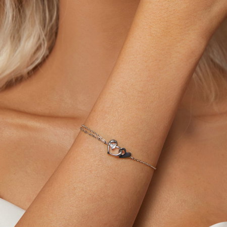 Bratara argint inimi impreunate [3]