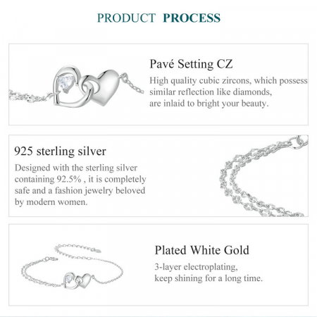 Bratara argint inimi impreunate [9]