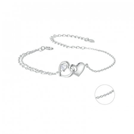 Bratara argint inimi impreunate [8]