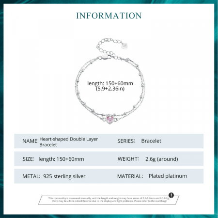 Bratara argint lant dublu in forma de inima [8]