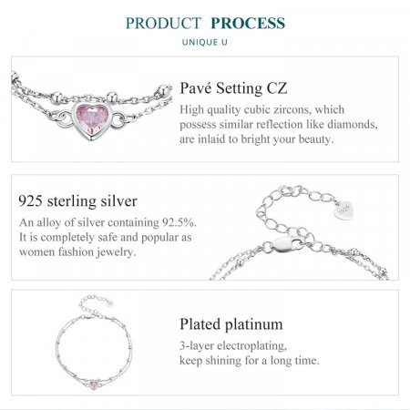 Bratara argint lant dublu in forma de inima [7]