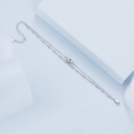 Bratara argint lant dublu in forma de inima [5]