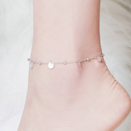 Bratara argint pentru glezna cu banuti [1]