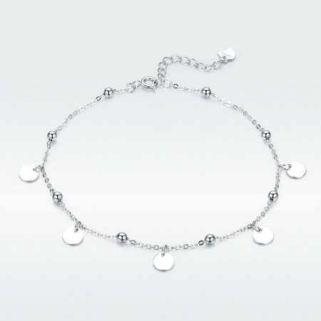 Bratara argint pentru glezna cu banuti [7]