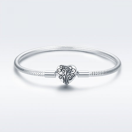 Bratara argint pentru talismane, cu inima [1]