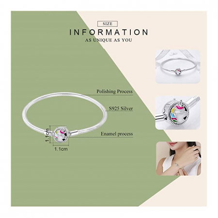 Bratara argint pentru talismane cu Unicorn [4]