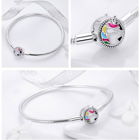 Bratara argint pentru talismane cu Unicorn [5]