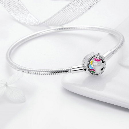 Bratara argint pentru talismane cu Unicorn [1]