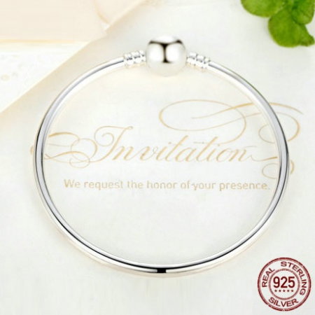 Bratara argint pentru talismate cu incuietoare sferica [3]