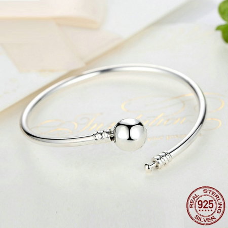 Bratara argint pentru talismate cu incuietoare sferica [1]