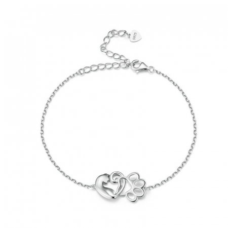 Bratara argint pisica draguta si urma de labuta [7]