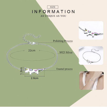 Bratara argint reglabila cu Unicorn [2]