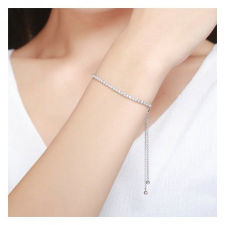 Bratara argint Tennis reglabila cu zirconii [1]