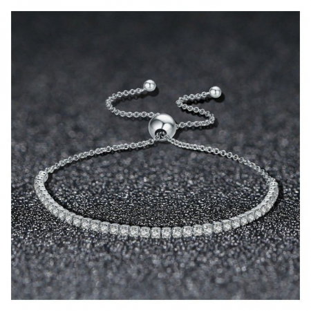 Bratara argint Tennis reglabila cu zirconii [2]