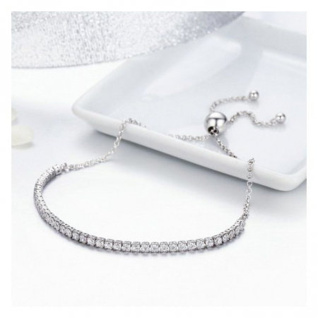 Bratara argint Tennis reglabila cu zirconii [3]