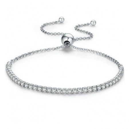Bratara argint Tennis reglabila cu zirconii