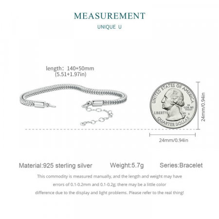Bratara argint sarpe reglabila 14 + 5 cm fara inchizatoare [3]