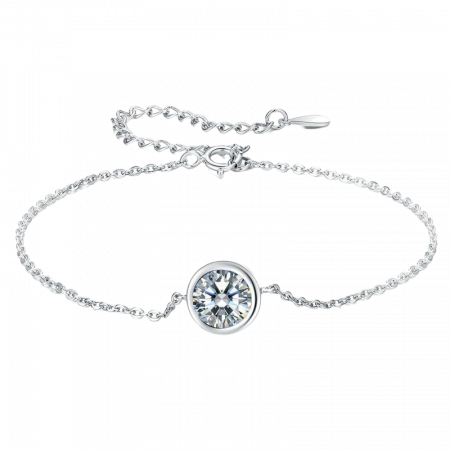 Bratara argint simpla cu zirconiu placata cu rodiu