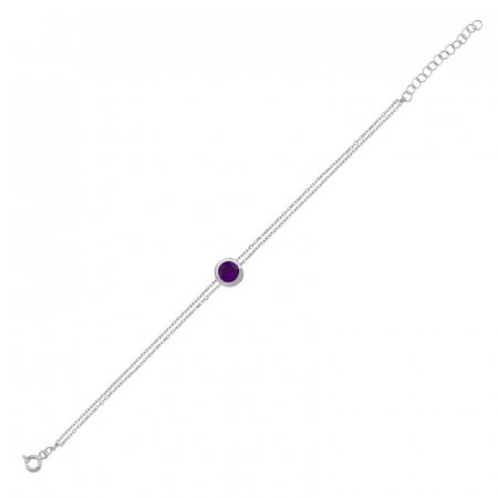 Bratara argint Solitaire cu zirconii ametist [0]