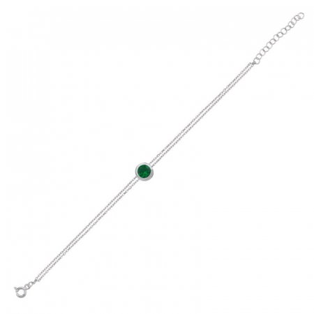 Bratara argint Solitaire cu zirconii emerald [0]