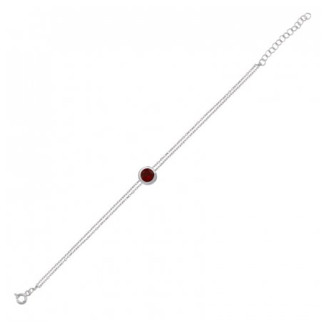Bratara argint Solitaire cu zirconii rosii granat [1]