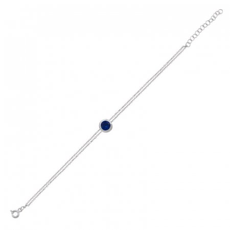Bratara argint Solitaire cu zirconii safir [0]