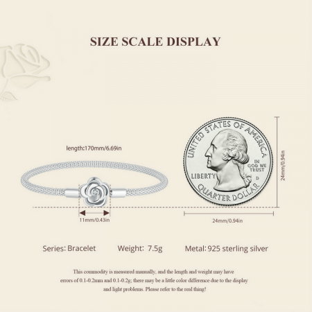 Bratara argint trandafir [10]