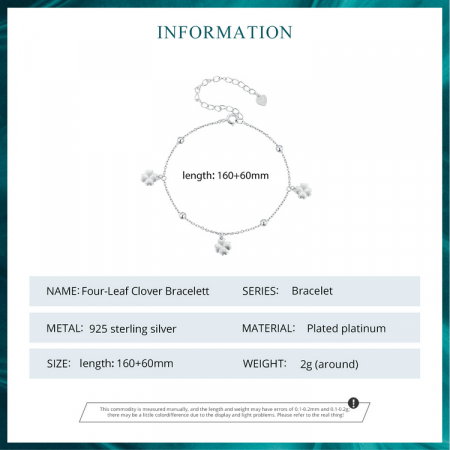 Bratara argint trifoi cu patru foi [9]