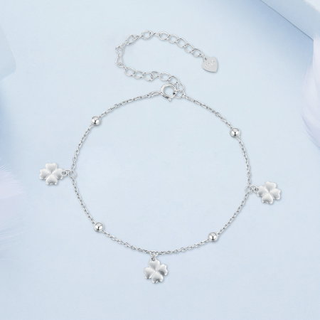 Bratara argint trifoi cu patru foi [2]