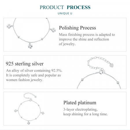 Bratara argint trifoi cu patru foi [8]