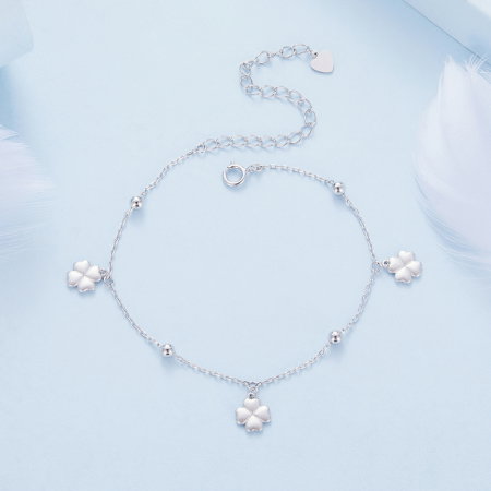 Bratara argint trifoi cu patru foi [5]