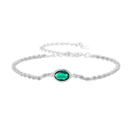 Bratara argint zirconiu verde chopard