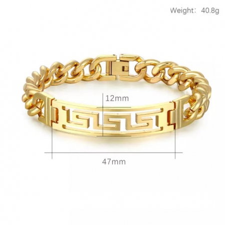 Bratara aurie din inox cu placuta decupata [2]