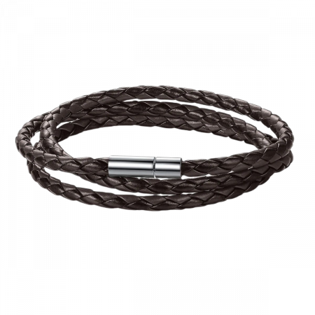 Bratara / Colier din piele maron impletita cu inchidere magnetica, BSTF0007 [5]