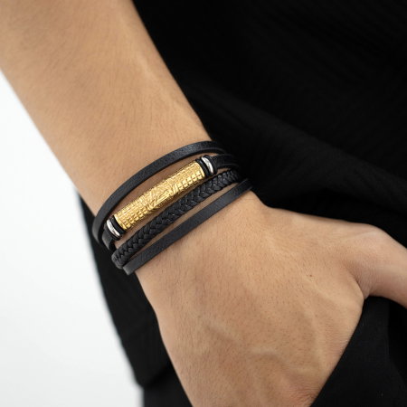 Bratara cool din  inox si piele [5]