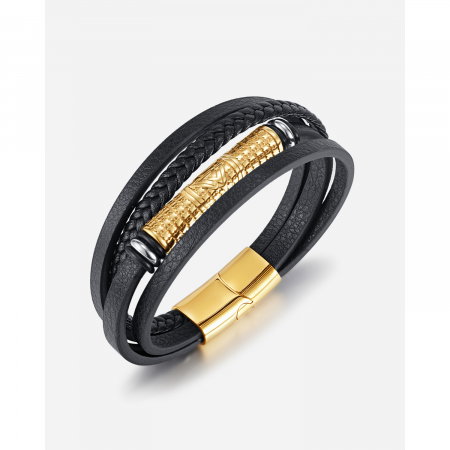 Bratara cool din  inox si piele [14]