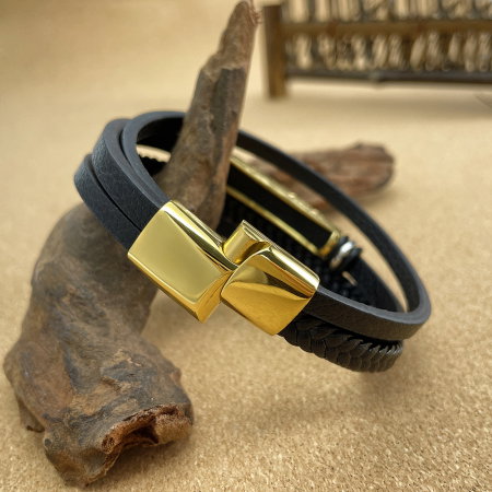 Bratara cool din  inox si piele [8]