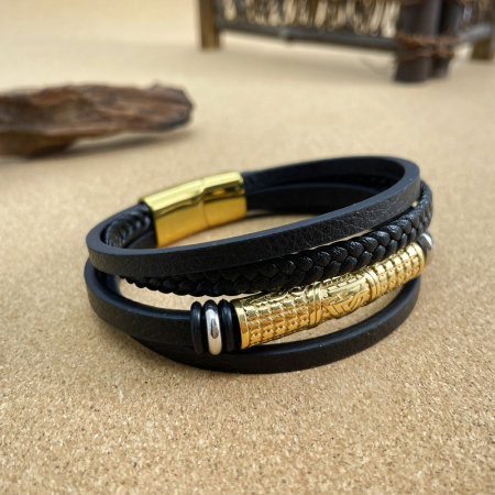 Bratara cool din  inox si piele [12]