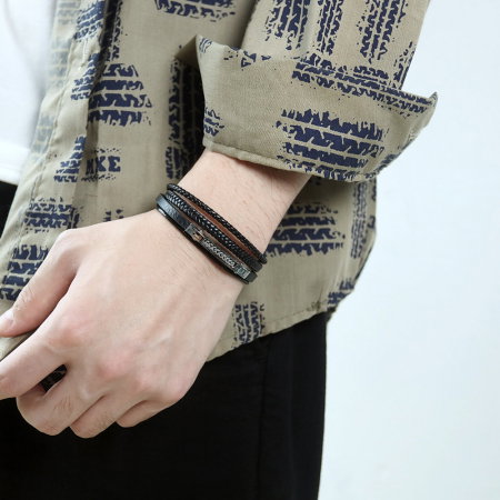 Bratara Cool Man piele si inox [3]