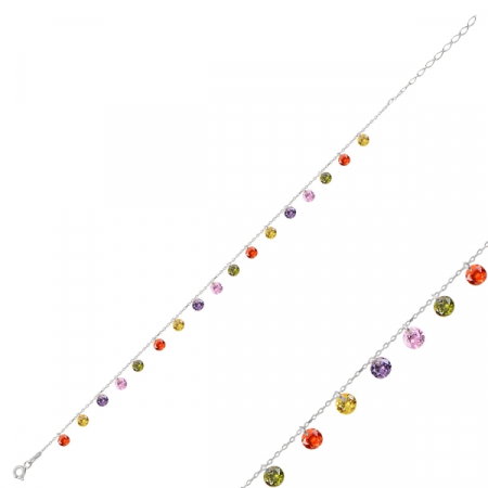 Bratara din argint placata cu rodiu cu zirconii multicolore [0]