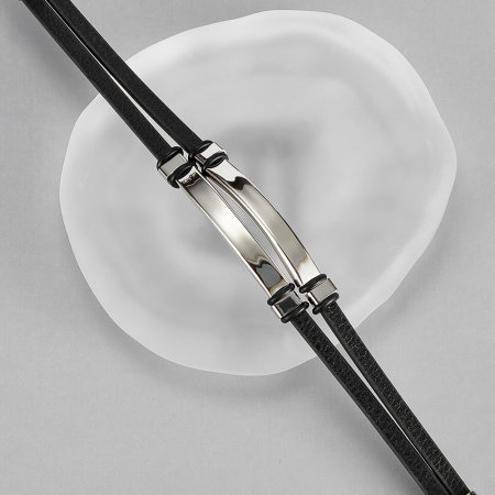 Bratara dubla inox si piele [6]