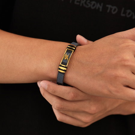 Bratara Eagle cu placuta din inox si piele [1]