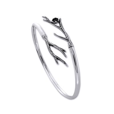 Bratara eleganta din argint 925 cu crengute si o floare - Be Nature [0]