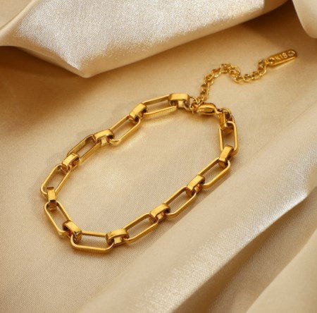 Bratara eleganta din inox cu zale dreptunghiulare