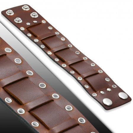 Bratara eleganta din piele maro cu valuri [1]