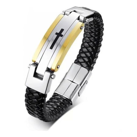 Bratara Faith din piele naturala si inox