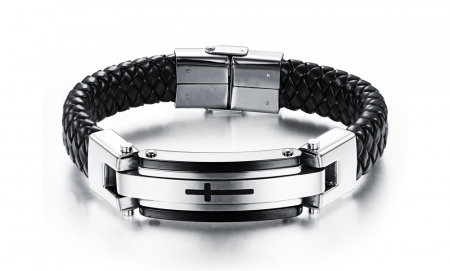 Bratara Faith din piele naturala si inox [9]