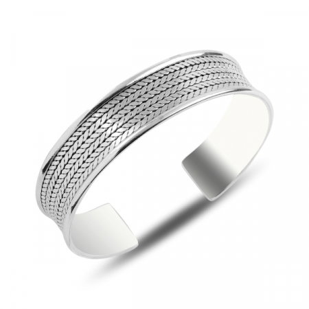 Bratara fixa din argint 925 model impletit - Lungime: 17,5 cm [0]