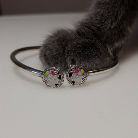 Bratara fixa din argint cu Unicorni [3]