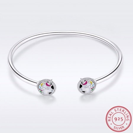 Bratara fixa din argint cu Unicorni [4]